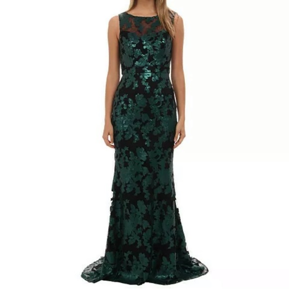 Badgley Mischka Black & Green Sequin Lace Ivy 2 - Picture 1 of 7